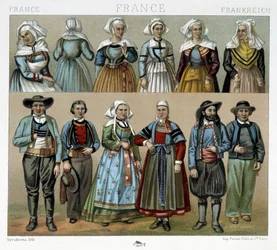 Fatos bretões do século XIX - em "Le costume ancien et historique" de Racinet