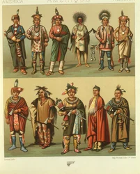 Ilustração dos índios norte-americanos do Kansas e Nebraska, EUA