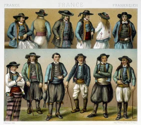Os trajes masculinos do Finistère do século XIX - em "Le costume ancien et historique" de Racinet