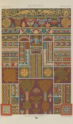 Idade Média, placa 40 do Ornamento Policromático: Cem Placas em Ouro, Prata e Cores, 1873