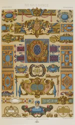 Renascença, placa 58 de "Ornamento Policromático": Cem Placas em Ouro, Prata e Cores