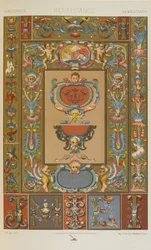 Renascença, placa 63 de "Ornamento Policromático": Cem Placas em Ouro, Prata e Cores