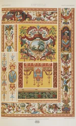 Século XVIII, placa 89 de "Ornamento Policromático": Cem Placas em Ouro, Prata e Cores".