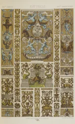 Século XVII, placa 79 de "Ornamento Policromático": Cem Placas em Ouro, Prata e Cores".