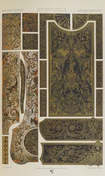 Séculos XVII e XVIII, placa 84 de "Ornamento Policromático": Cem Placas em Ouro, Prata e Cores".