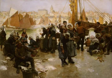 A partida da frota pesqueira, Boulogne, 1891.