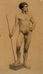 Homem nu de pé, estudo académico