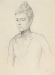 Estudo para o retrato de Elisabeth Marti, nascida Grosjean; busto de mulher