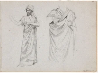 Duas figuras masculinas vestidas com togas