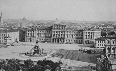 Palácio Mariinsky na Praça de Santo Isaac em São Petersburgo, década de 1870