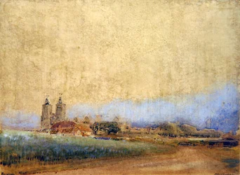 Reculver, Kent (caneta, tinta e aquarela sobre papel)
