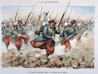 A la baionette - em "Album militaire" de Albert Guillaume (1873-1942), por volta de 1900