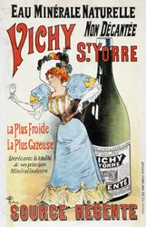 Publicidade da água mineral Vichy St Yorre - por Albert Guillaume (1873-1942), v.1895
