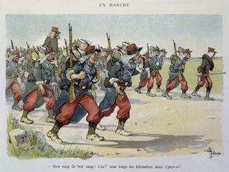 Caminhada - A Armee vista por Albert Guillaume (1873-1942), cerca de 1900