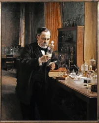 Louis Pasteur no seu laboratório