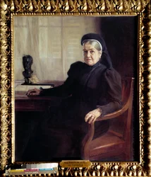 Retrato de Madame Pasteur (1854-1905), viúva do médico francês Louis Pasteur (1822-1895) em 1899" Pintura de Albert Edelfelt (1854-1905) 1899 Paris, Musee Pasteur - Retrato de Madame Pasteur (1854-1905), viúva do médico francês Louis Pasteur (1822-