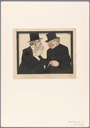 Design para um cartoon político sobre o Old Age Act: Onder Brothers