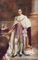 O rei Jorge VI com as vestes da coroação