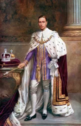 O rei Jorge VI com vestes de coroação, 1937.