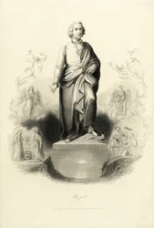 Monumento a Mozart na Mozartplatz, 1842.