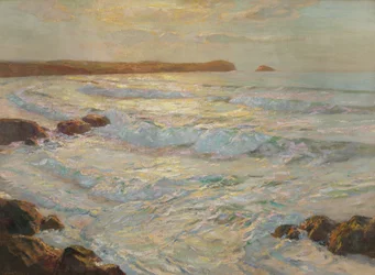 Mar de verão, Newquay, Cornualha, cerca de 1920