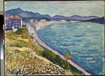 Vista "Saint Jean de Luz" da costa basca em Saint-Jean-de-Luz (Pirenéus Atlânticos). Pintura de Pierre-Albert (Albert) Marquet (1875-1947) 1907 Óleo sobre tela. Museu Hermitage, São Petersburgo (São Petersburgo)
