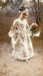 A pequena menina de flor