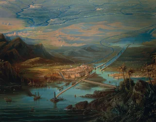 Vista do Canal do Suez, de Albert Rieger, óleo sobre tela