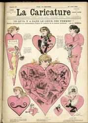 Ilustração de Albert Robida (1848-1926) para a capa de La Caricature (1880)