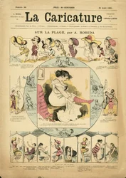 Ilustração de Albert Robida (1848-1926) para a capa de La Caricature (1880)