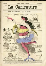 Ilustração de Albert Robida (1848-1926) para a capa de A Caricatura (1880)