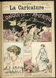Ilustração de Albert Robida (1848-1926) para a capa de A Caricatura (1880)