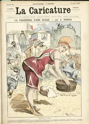 Ilustração de Albert Robida (1848-1926) para a manta de La Caricature (1880)