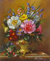 AB1112 Peônias, campainhas e primulas