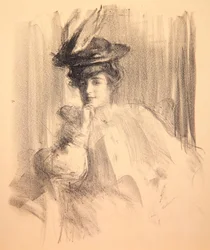 Lili com um chapéu de plumas, 1907