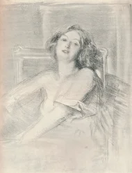 Retrato de litografia de uma mulher, c1905