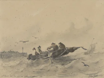 Quatro homens em um barco a remo