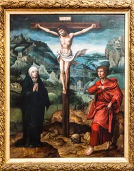 Cristo na cruz entre a Virgem Maria e São João