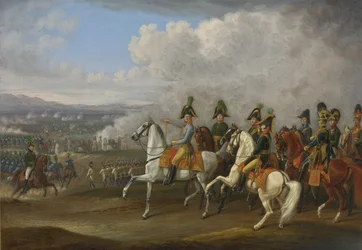 O General von Bellegarde e os seus oficiais a observar uma batalha