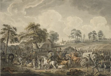 O exército francês atravessando o rio Daugava em 24 de julho de 1812, meados da década de 1820