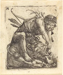 Hércules vencendo o leão de Nemeia