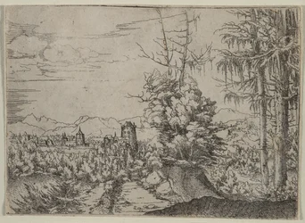 Paisagem com dois pinheiros, 1522-1525.