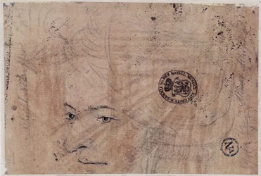 Esboço de retrato de um jovem com boné