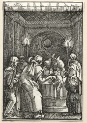 A Queda e Redenção do Homem: Oferta de Joachims Rejeitada pelo Sumo Sacerdote, c. 1515