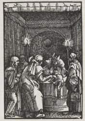 A Queda e Redenção do Homem: Oferta de Joachims Rejeitada pelo Sumo Sacerdote, c. 1515