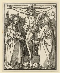 Cristo na cruz com Maria e João