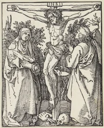 Cristo na cruz com Maria e João