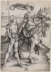 A jovem dama a cavalo e o lansquenete