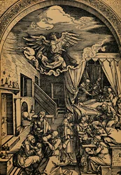 O nascimento de Maria, 1503 - 1504.