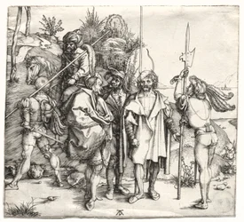 Cinco soldados e um turco a cavalo, provavelmente 1496.